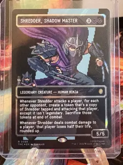 Shredder, Shadow Master (Surge Foil) - Borderless | Pixel - MTG Commander: TMNT - Image 1