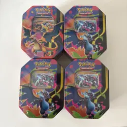 Pokemon TCG - Mega Charizard EX Tin - SET OF 4 - Brand New Sealed!!! - Image 1