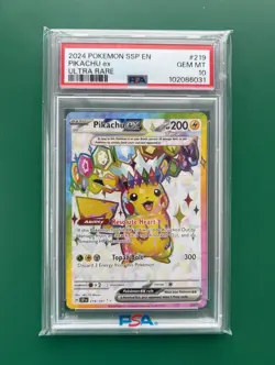 Pikachu ex 219/191 - Ultra Rare - PSA 10 - Pokemon Surging Sparks - Image 1