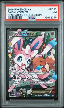 2016 POKEMON XY GENERATIONS RADIANT COLL #RC32 FULL ART/SYLVEON EX PSA 7 - Image 1