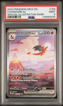 2023 POKEMON MEW EN-151 SPECIAL ILLUSTRATION RARE #199 CHARIZARD EX PSA 9 - Image 1