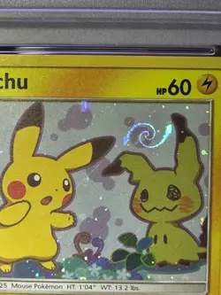 Team Up Black Star Promo Pikachu Ft. Mimikyu PSA 8 Perfect Swirl In HoloSM162 - Image 4