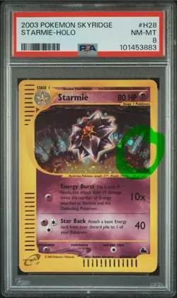 2003 Pokemon Starmie Skyridge Holo Rare #H28 PSA 8 POP 131 WITH SWIRL - Image 4