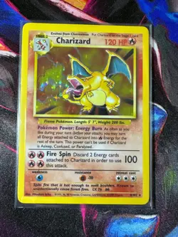 Charizard Base Set Unlimited Holo Rare 4/102 Pokemon TCG LP- - Image 1