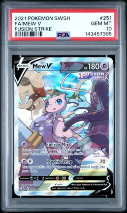 2021 Pokemon Fusion Strike Mew V Full Alternate Alt Art #251/264 PSA 10 - Image 1