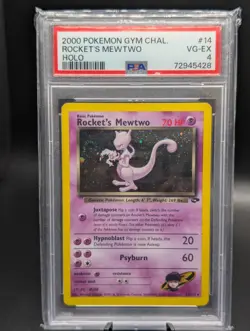Pokemon Rocket’s Mewtwo 14/132 Holo PSA 4 VG-EX Hand Swirl – Gym Challenge - Image 1