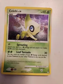 Celebi (7/123), Pokemon Diamond & Pearl Mysterious Treasures, Holo Rare NM - Image 1