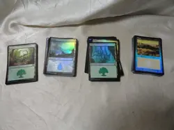 MTG MAGIC THE GATHERING DECKMASTER LOT OF 75+ FOIL CARDS PLAINS SWAMP ISLAND ETC - Image 1