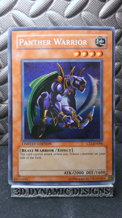 | Yugioh Panther Warrior CT2-EN006 Secret Rare 2005 Collectors Tin DMG 🔥 | - Image 1