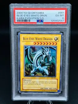 2004 Yu-Gi-Oh! Blue-Eyes White Dragon SKE-001 Super Rare -PSA 6 EX-MT - Image 1