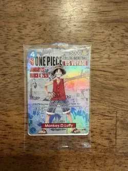 Bandai One Piece CCG Monkey.D.Luffy US Voyage Promo Holo Character Card P-055 - Image 1