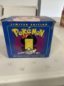 23K Gold Plated JIGGLYPUFF Pokemon Trading Card 1999 Burger King PokeBall SEALED - Image 2