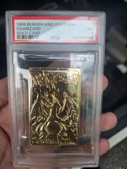 1999 Burger King Pokemon Charizard Gold Card PSA - Image 1