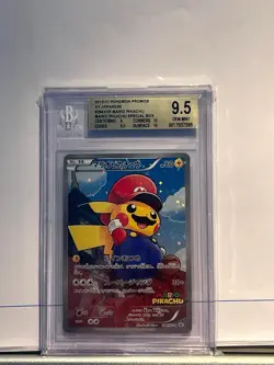 BGS 9.5 Mario Poncho Pikachu Full Art Holo 294/XY-P Promo Pokemon Card - Image 1