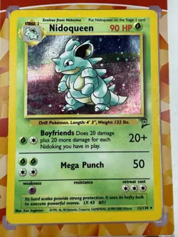 Nidoqueen Holo Unlimited Card 12/130 Base Set 2 LP Pokemon TCG - Image 3