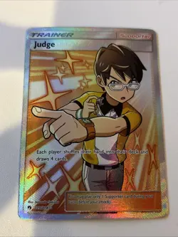 Full Art Judge 209/214 Sun Moon Lost Thunder Pokemon Card Ultra Rare NM Free Shp - Image 1