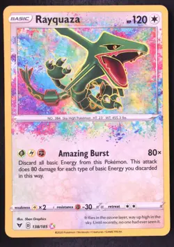 Rayquaza 138/185 - Pokemon Vivid Voltage Amazing Rare Card - Image 1