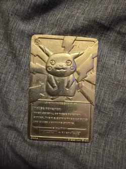 Pikachu Pokemon Card 23k Gold Plated Limited Edition Burger King 1999 Nintendo - Image 2