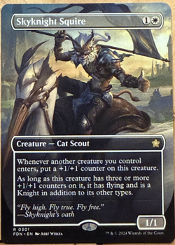 LIMITED EDITION Foundations MtG Skyknight Squire Unplayed NM BORDERLESS - Image 1