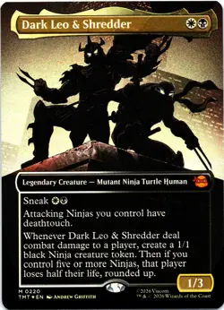 Dark Leo & Shredder (Borderless Foil) #220 - Teenage Mutant Ninja Turtles - TMT - Image 1