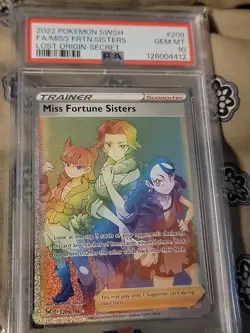 FREE CARD! PSA 10 Full Art Miss Fortune Sisters SR 2022 Pokemon Lost Origin #209 - Image 1
