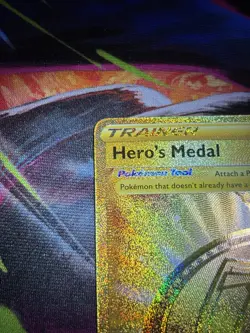 Pokemon TCG Hero's Medal 201/185 Vivid Voltage Secret Rare Full Art Trainer Holo - Image 3