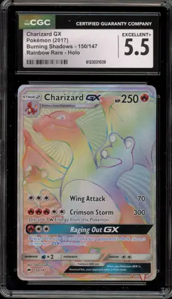 Pokemon Charizard GX Burning Shadows Secret Rare #150 CGC 5.5 - Image 1