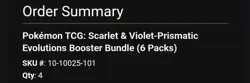Prismatic Evolutions Booster Bundle LOT OF 4 Pokemon TCG *Order Confirmed* - Image 1