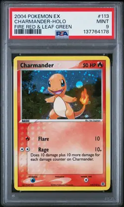 2004 POKEMON EX FIRE RED & LEAF GREEN #113 CHARMANDER-HOLO PSA 9 - Image 1
