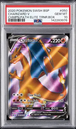 2020 POKEMON SWSH BLACK STAR PROMO #050 CHARIZARD V PSA 10 - Image 1
