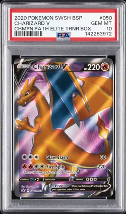2020 POKEMON SWSH BLACK STAR PROMO #050 CHARIZARD V PSA 10 - Image 1