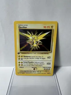 1st Edition French Zapdos Electhor 1999 Pokemon TCG Base Holo 16/102 - Image 1