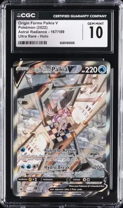 2022 POKEMON ASTRAL RADIANCE ULTRA RARE #167 ORIGIN FORME PALKIA CGC 10 GEM MINT - Image 1