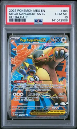 2025 Pokemon Mega Evolution Mega Kangaskhan ex Ultra Rare PSA 10 #164/132 - Image 1