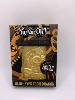 Yu-Gi-Oh! 24 Karat Gold Plated Limited Edition Blue Eyes White Dragon Metal Card - Image 1