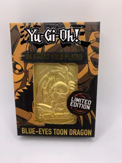 Yu-Gi-Oh! 24 Karat Gold Plated Limited Edition Blue Eyes White Dragon Metal Card - Image 2