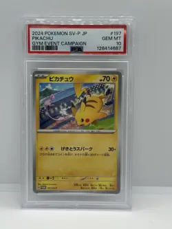 Pikachu Gym Event Promotional Card 197/Sv-p JP Edition, PSA 10 - Image 1