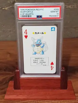 1996 Pokemon Wartortle Red Back Poker Playing Card 4 of Hearts - PSA 10 - Image 1