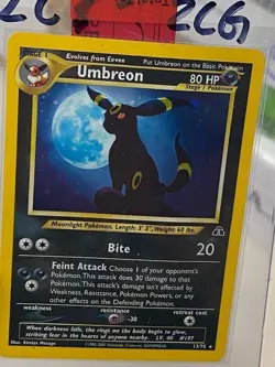 Pokemon Card Umbreon 13/75 Neo Discovery Holo Swirl Vintage 2CG - Image 4