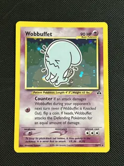 Wobbuffet - 16/75 - Pokemon Neo Discovery Unlimited Holo Rare Card WOTC LP - Image 1