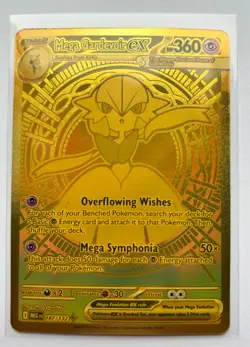 Pokemon Mega Gardevoir EX Holo Rare Gold Card 187/132 ME01 Mega Evolution - Image 3