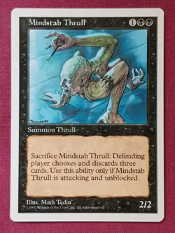 Magic The Gathering 5TH EDITION MINDSTAB THRULL black card MTG - Image 1