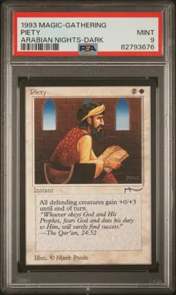 Piety (Dark) - Arabian Nights - MINT - PSA 9. POP 20. See MTG in Store. - Image 1