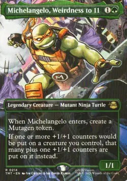 Michelangelo, Weirdness to 11 (Borderless) R Teenage Mutant Ninja Turtles 214 NM - Image 1