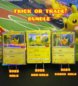 Pikachu 049/203, 062/193 & 018/091 Pokemon Trick or Trade 2022-2024 -Mint - Image 1