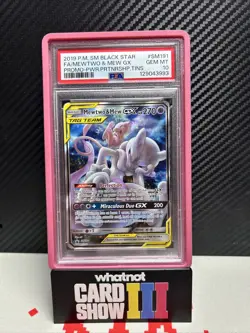Pokemon TCG Mewtwo and Mew GX SM191 Holo Promo Card PSA 10 - Image 1