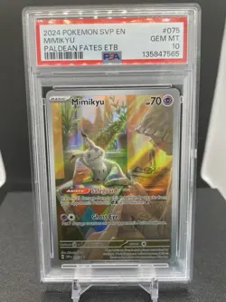 2024 Pokemon SVP Black Star Promo Full Art Mimikyu #75 Paldean Fates PSA 10 - Image 1