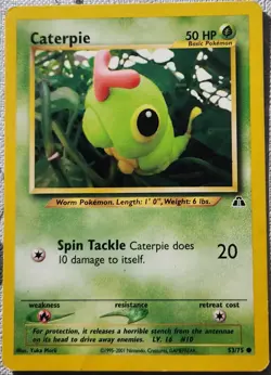 Caterpie 53/75 Common Neo Discovery Pokemon Trading Card TCG WOTC #3 LP - Image 1