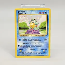 Pokemon Squirtle 63/102 BS Base Set Unlimited Vintage 1999 Crease - Image 1