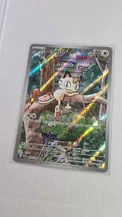 Pokemon Meowth Illustration Rare Full Art Holo 106/094 Phantasmal Flames 70 HP - Image 1